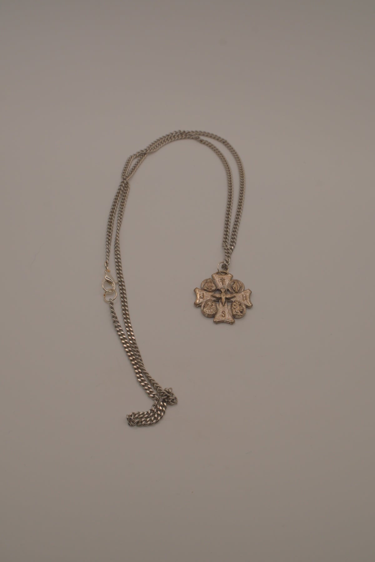 Vintage Catholic 5-Way Medal Cross necklace