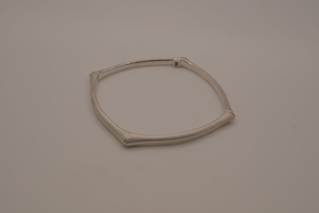 ELLE Sterling Silver Bamboo Bangle
