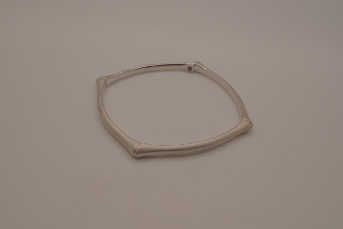 ELLE Sterling Silver Bamboo Bangle