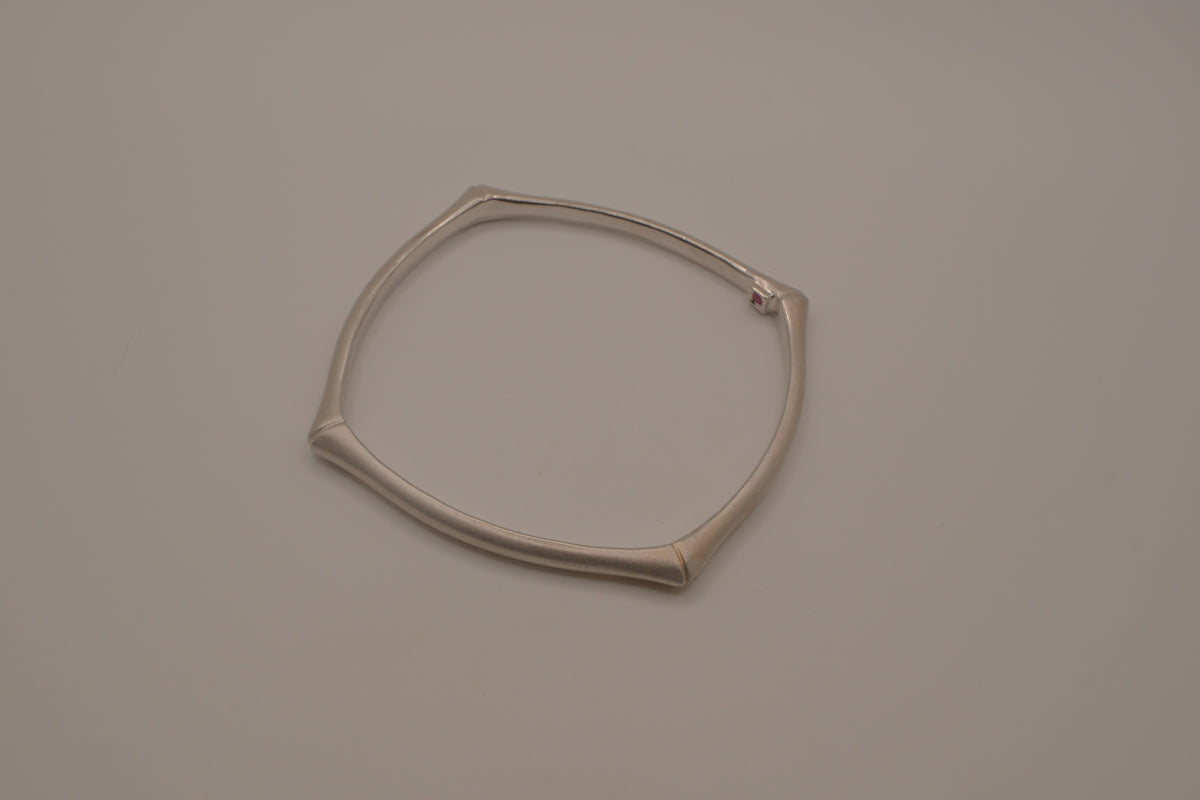 ELLE Sterling Silver Bamboo Bangle