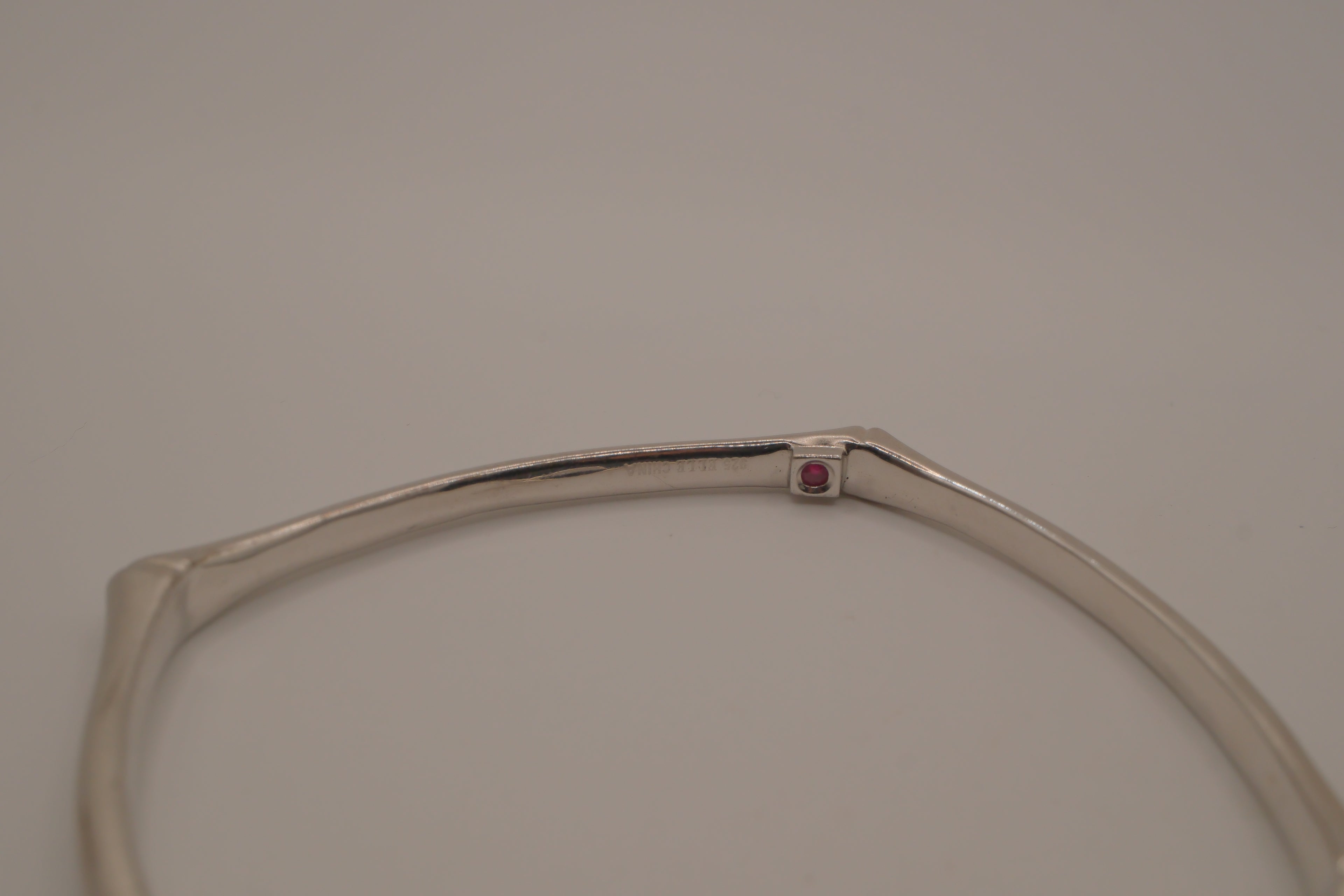 ELLE Sterling Silver Bamboo Bangle