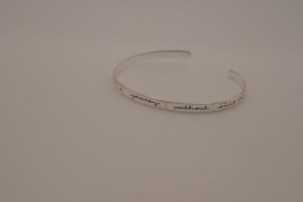 Sterling Silver Friendship quote Cuff bracelet