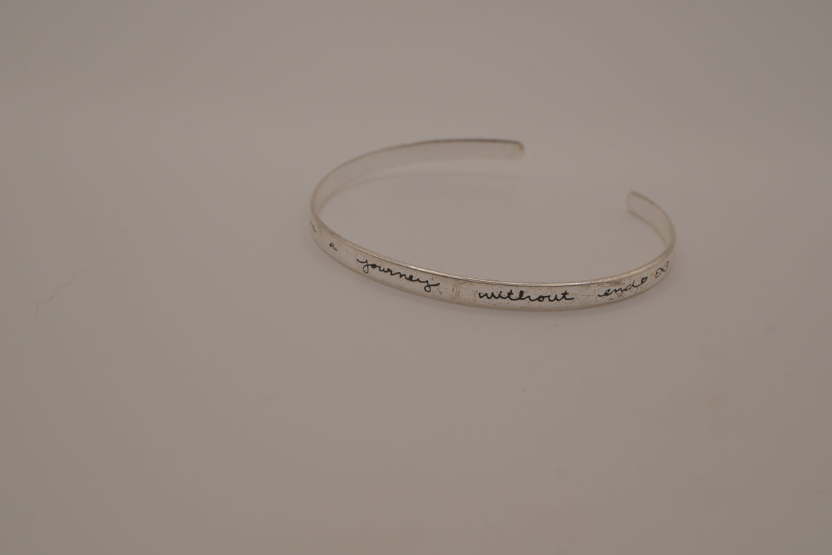 Sterling Silver Friendship quote Cuff bracelet
