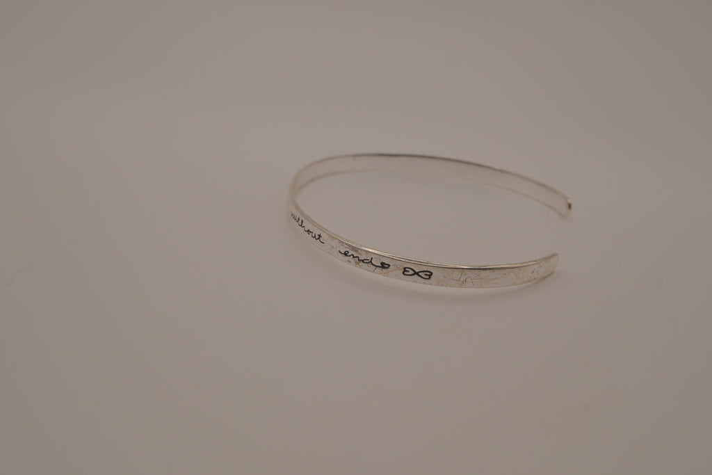 Sterling Silver Friendship quote Cuff bracelet