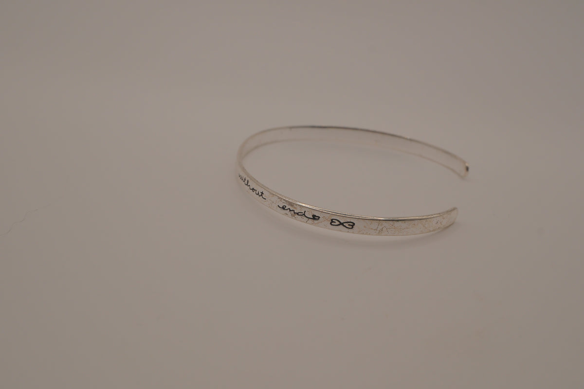 Sterling Silver Friendship quote Cuff bracelet