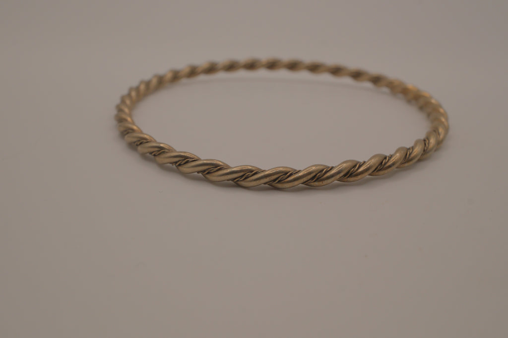 Vintage Sterling silver twisted rope bangle bracelet