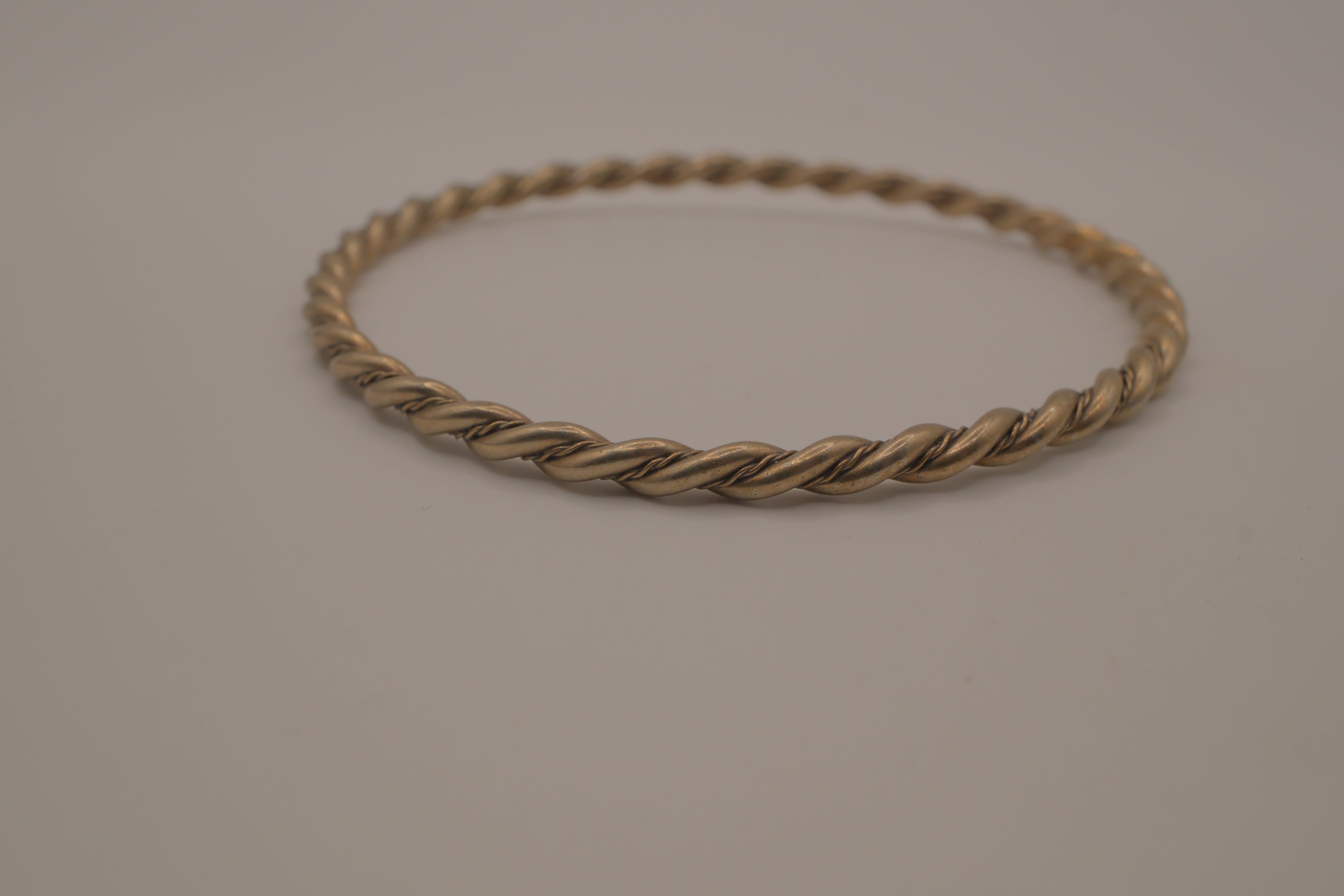 Vintage Sterling silver twisted rope bangle bracelet