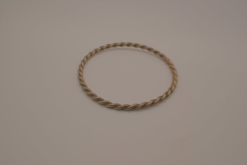 Vintage Sterling silver twisted rope bangle bracelet
