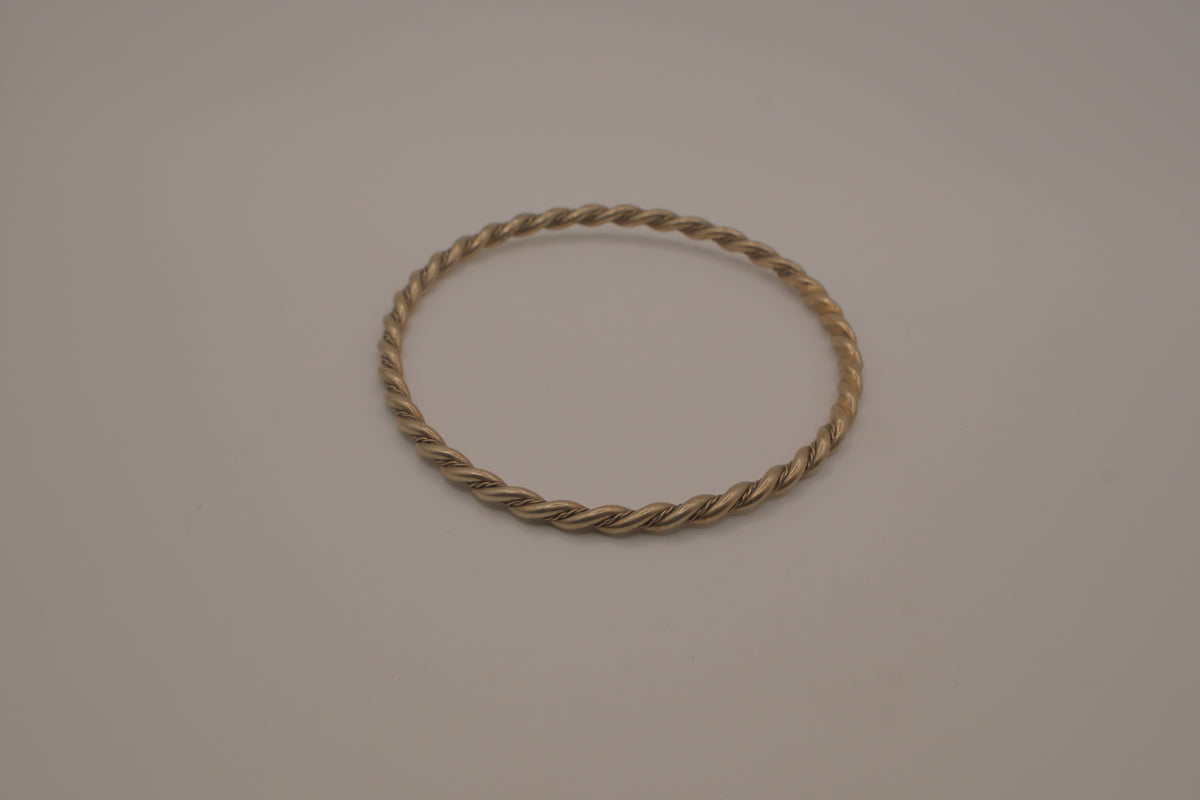 Vintage Sterling silver twisted rope bangle bracelet