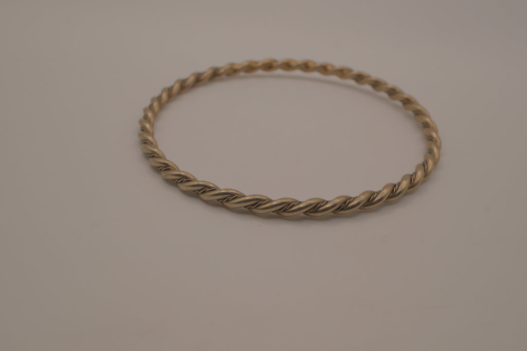 Vintage Sterling silver twisted rope bangle bracelet