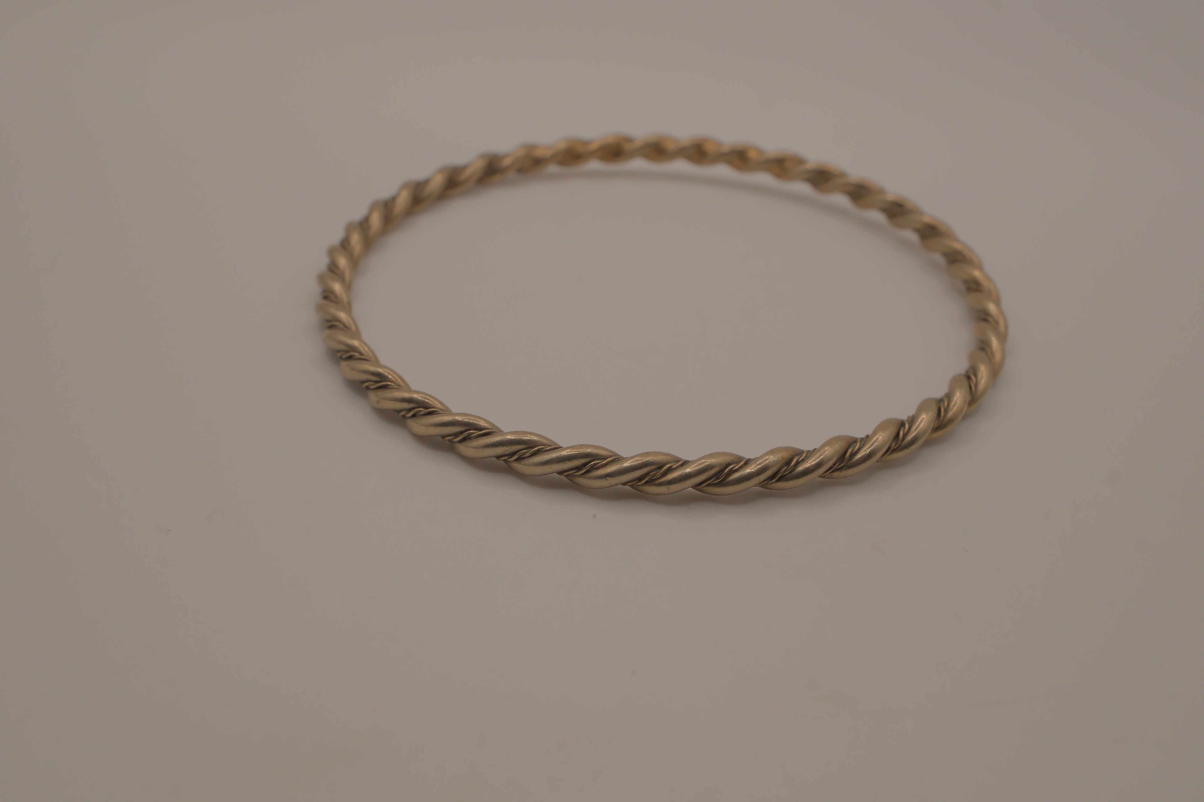 Vintage Sterling silver twisted rope bangle bracelet