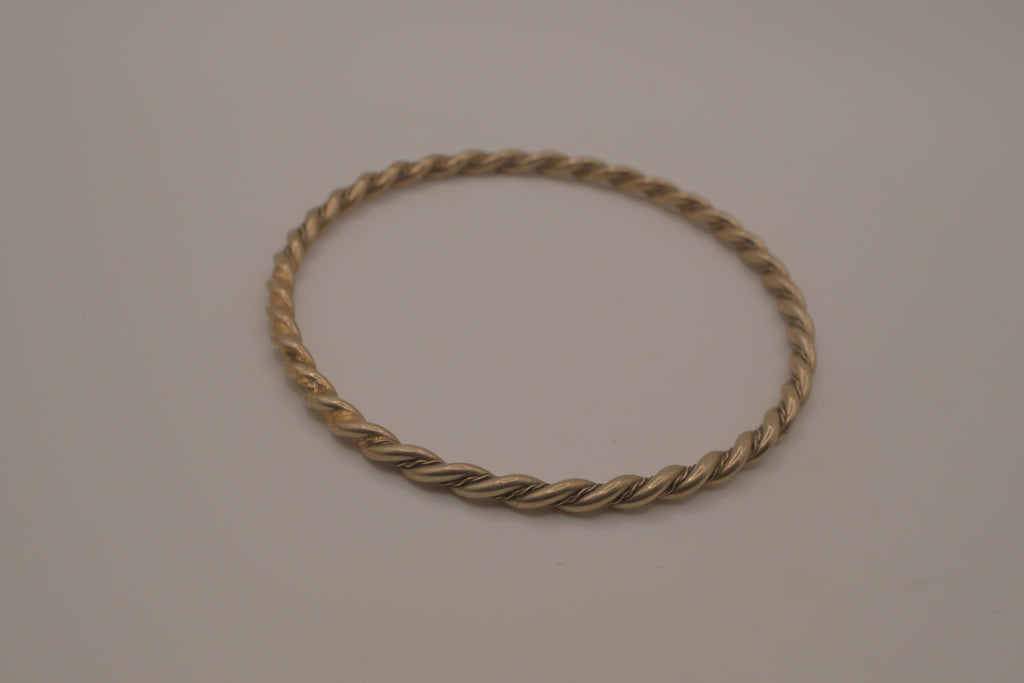 Vintage Sterling silver twisted rope bangle bracelet
