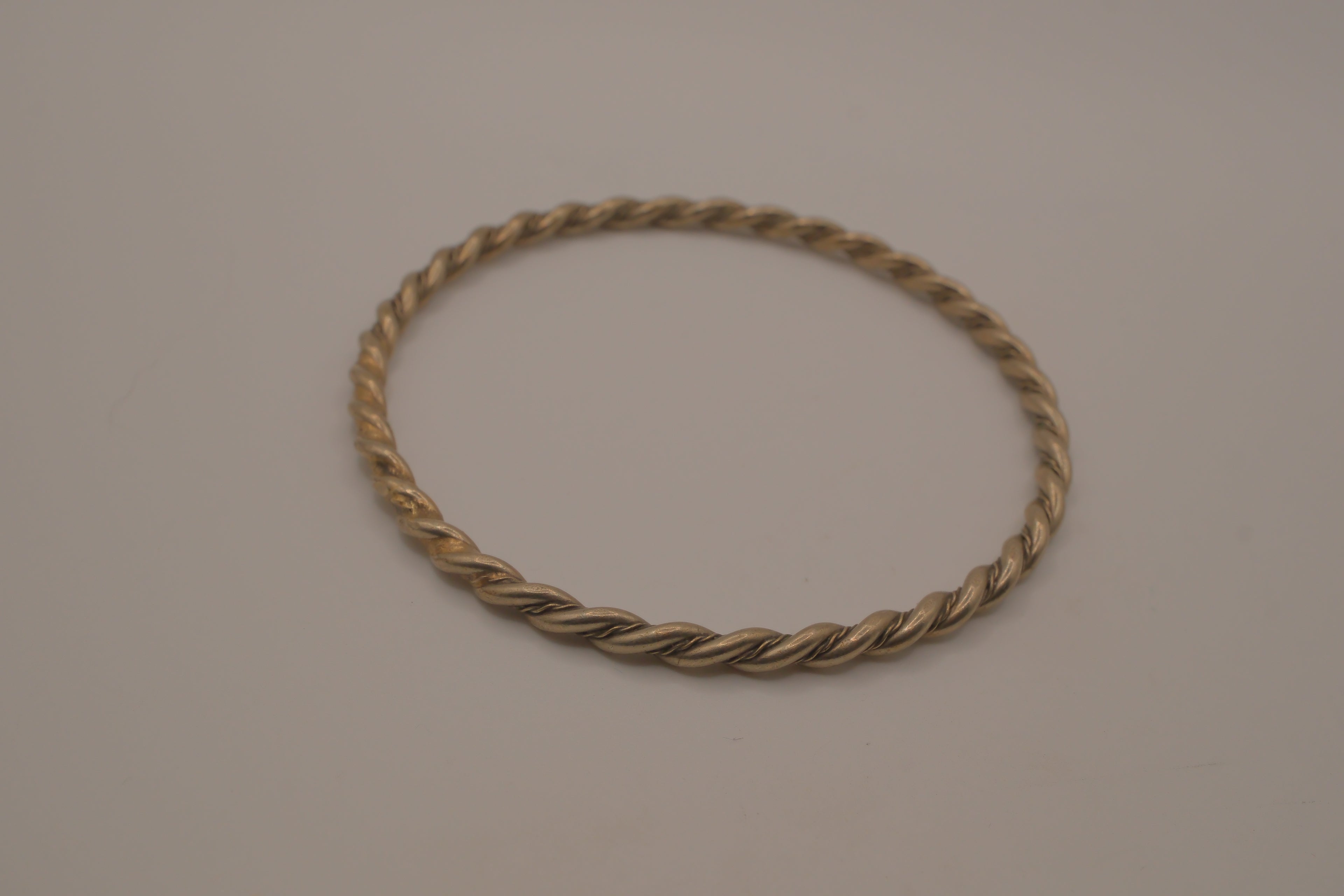 Vintage Sterling silver twisted rope bangle bracelet