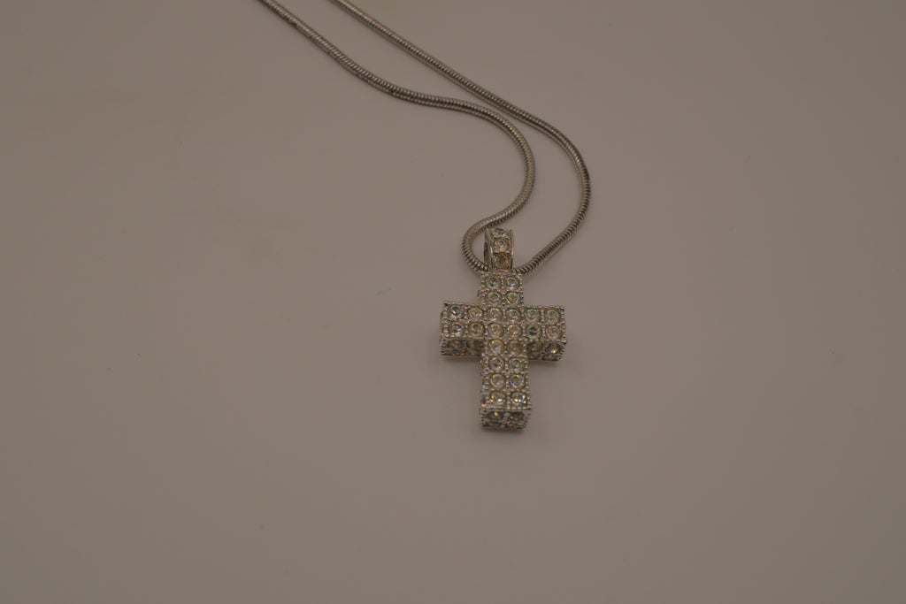 Swarovski Pavé Crystal Cross Pendant Necklace