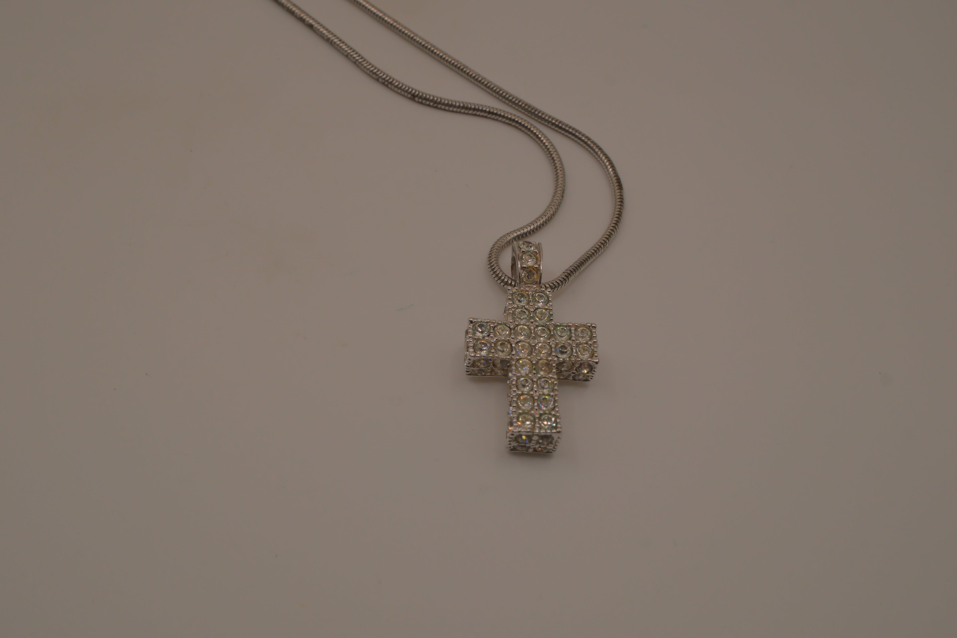 Swarovski Pavé Crystal Cross Pendant Necklace