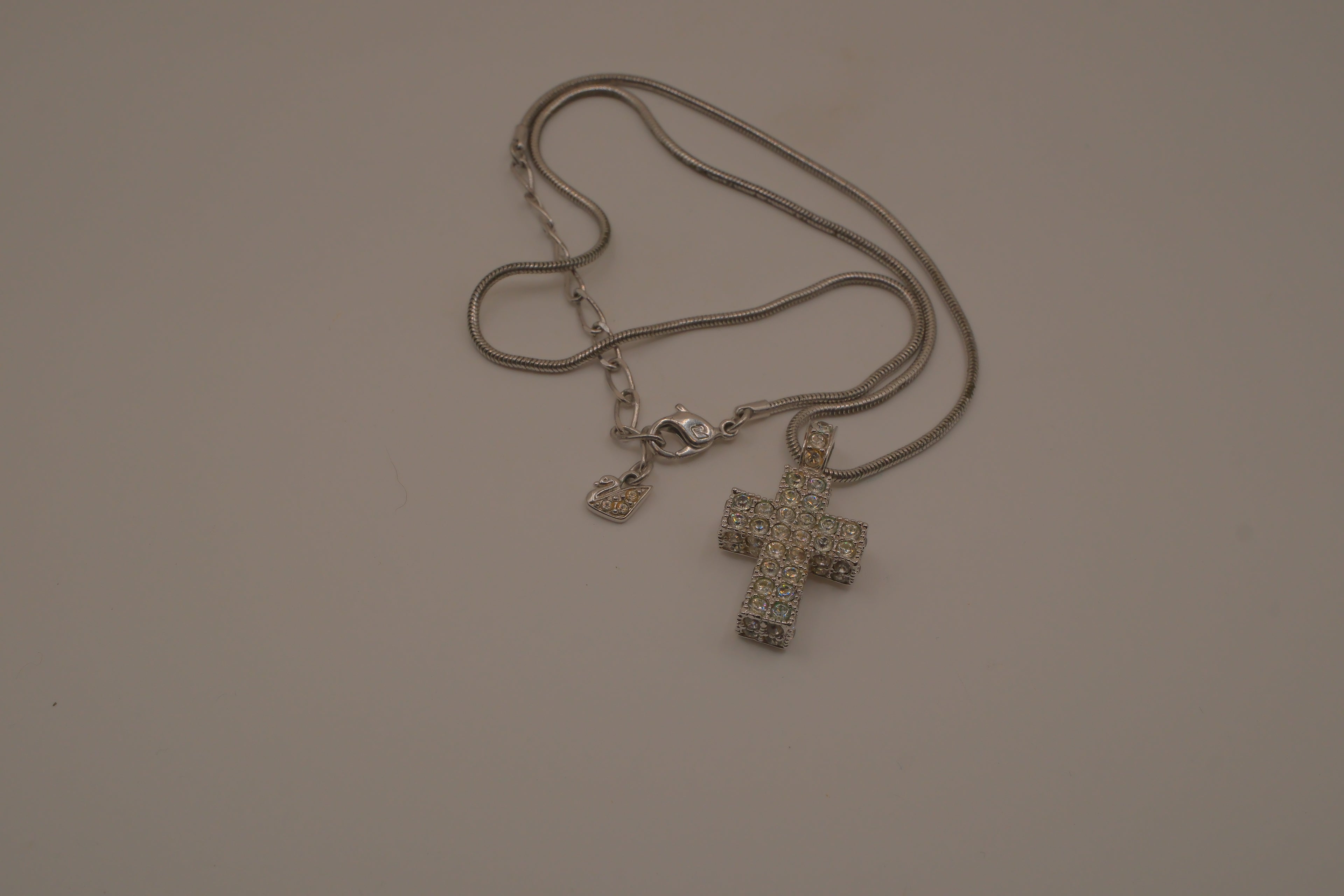 Swarovski Pavé Crystal Cross Pendant Necklace
