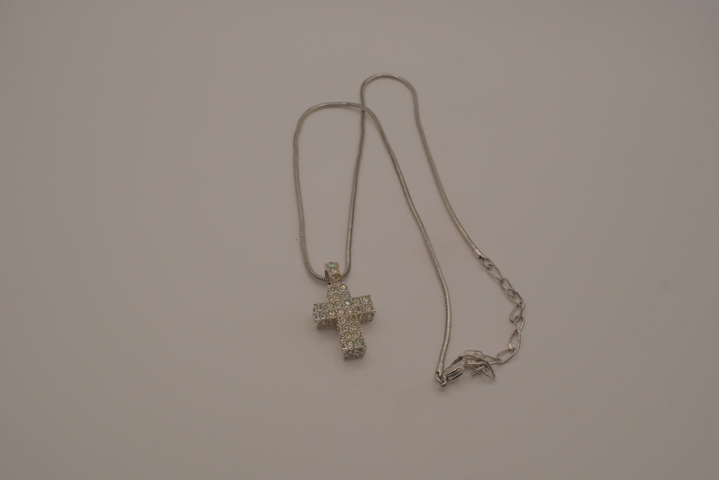 Swarovski Pavé Crystal Cross Pendant Necklace