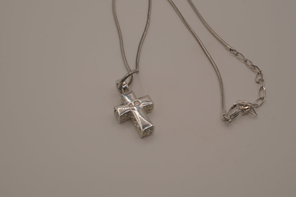Swarovski Pavé Crystal Cross Pendant Necklace