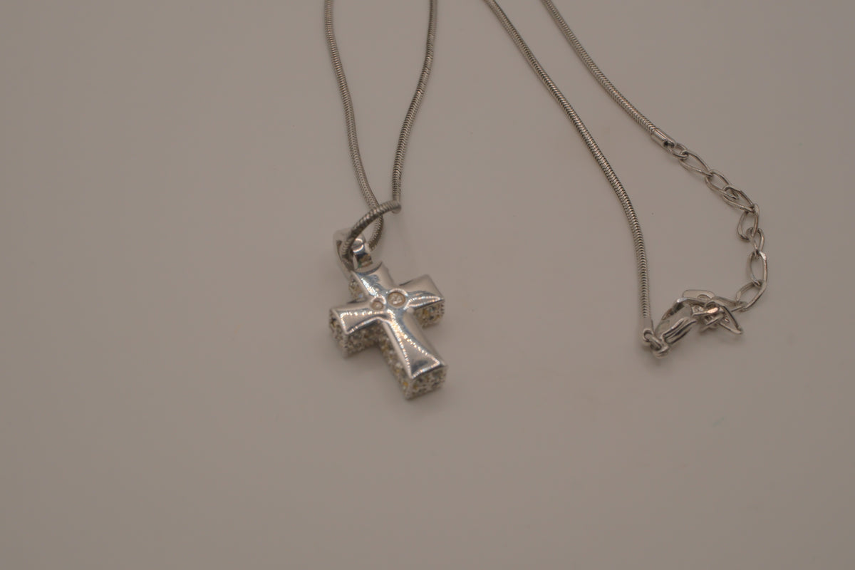 Swarovski Pavé Crystal Cross Pendant Necklace
