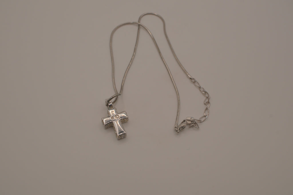 Swarovski Pavé Crystal Cross Pendant Necklace