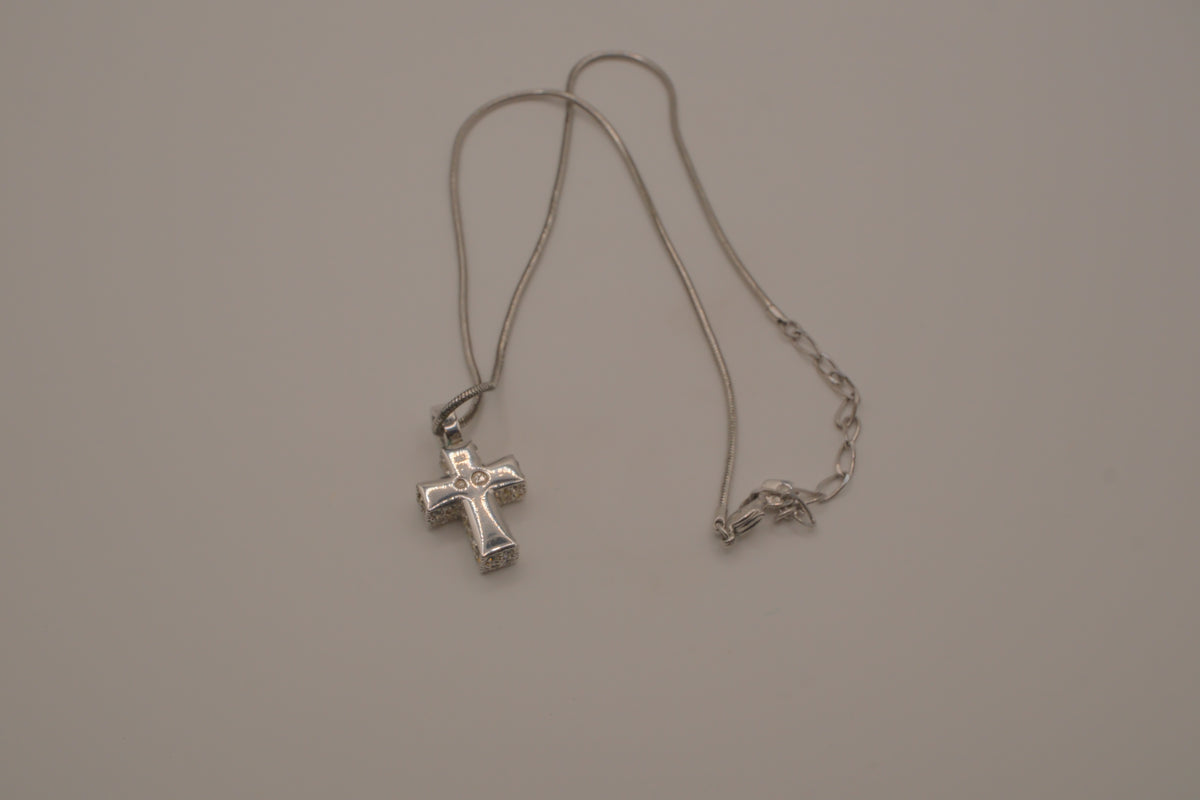 Swarovski Pavé Crystal Cross Pendant Necklace
