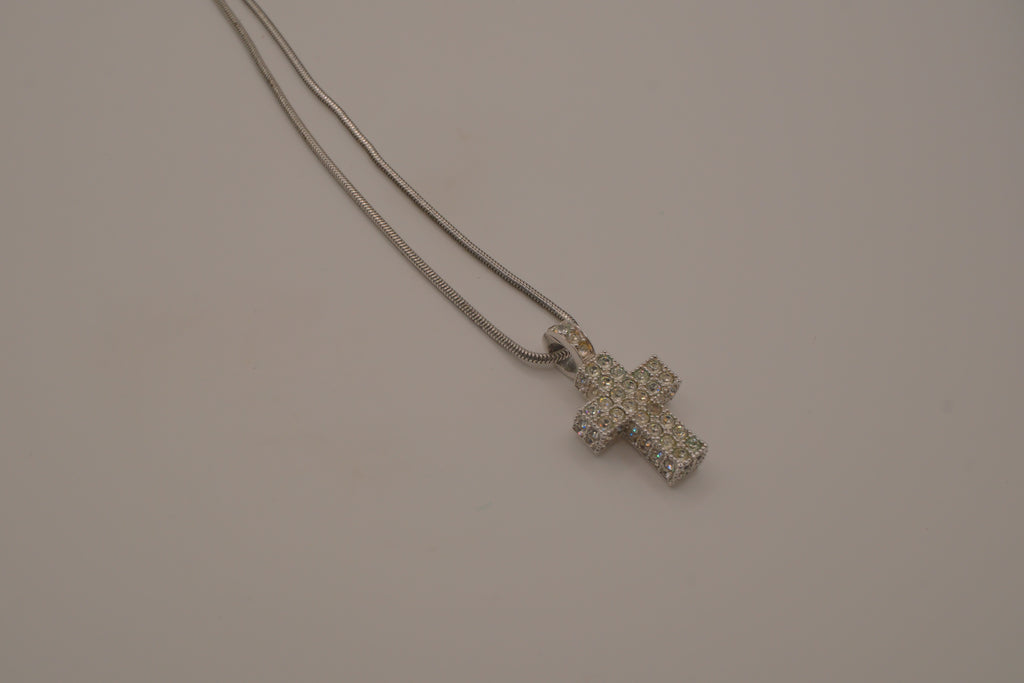 Swarovski Pavé Crystal Cross Pendant Necklace