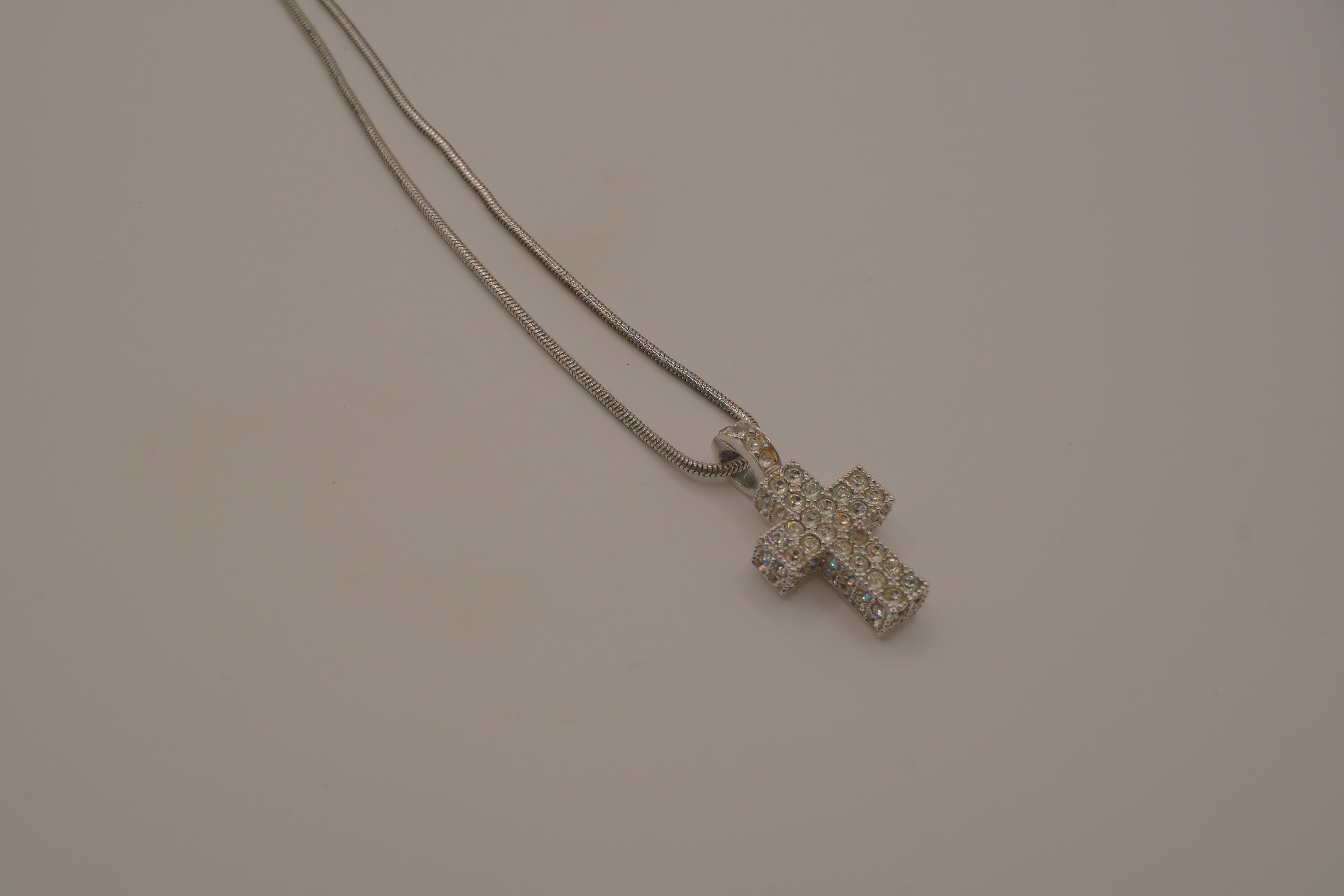 Swarovski Pavé Crystal Cross Pendant Necklace