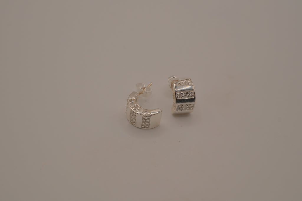 Sterling silver huggie hoop earrings