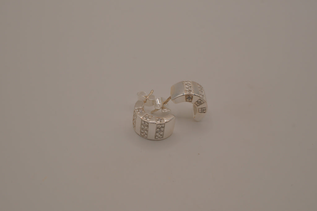 Sterling silver huggie hoop earrings