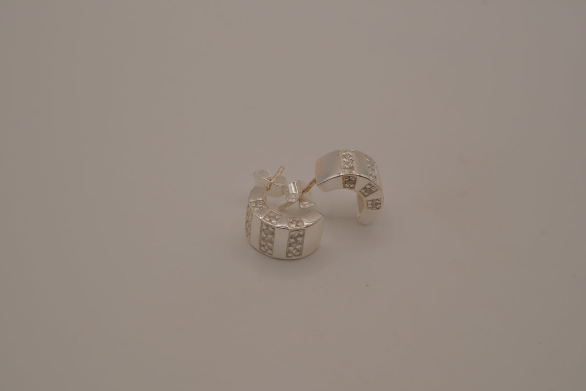 Sterling silver huggie hoop earrings