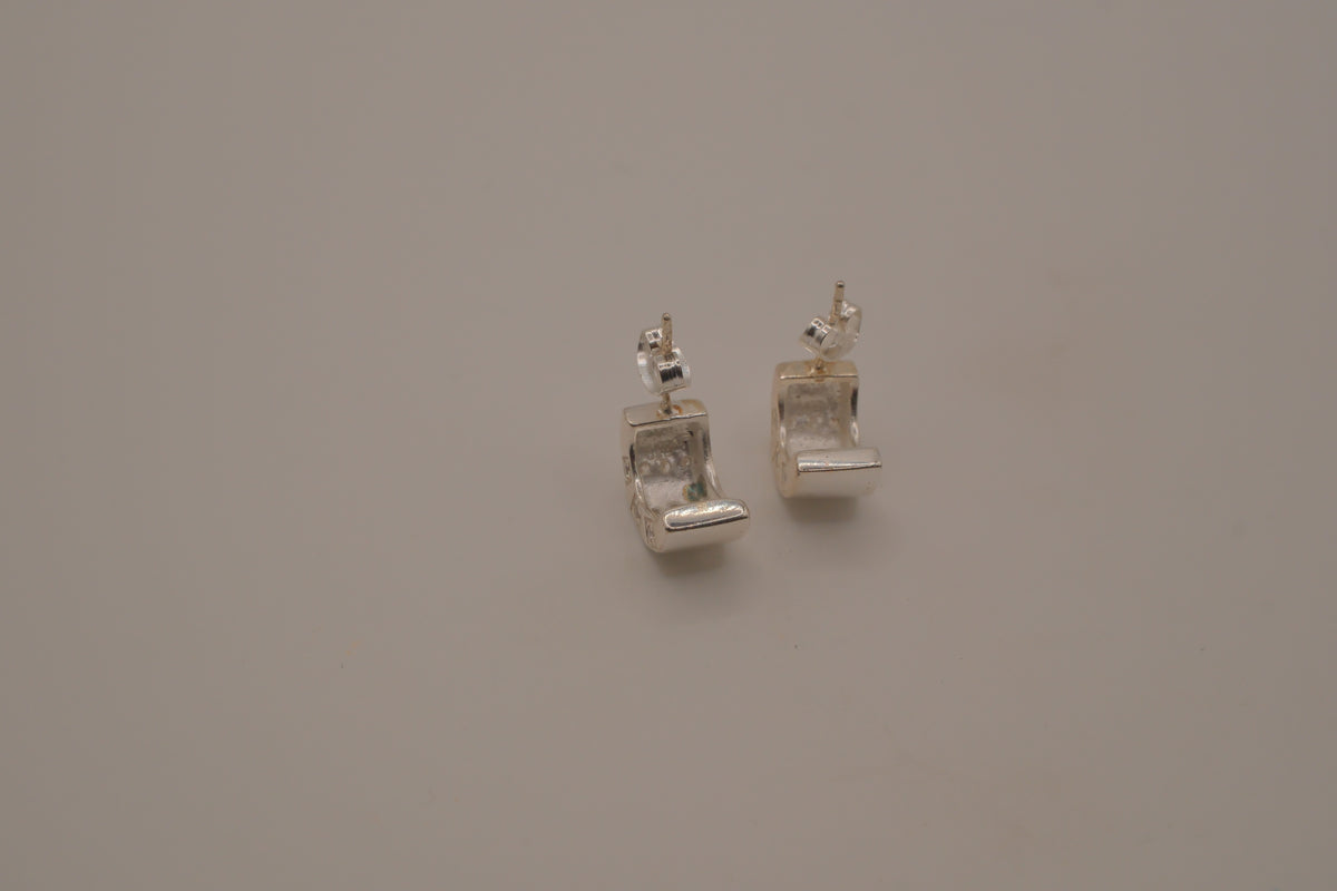 Sterling silver huggie hoop earrings