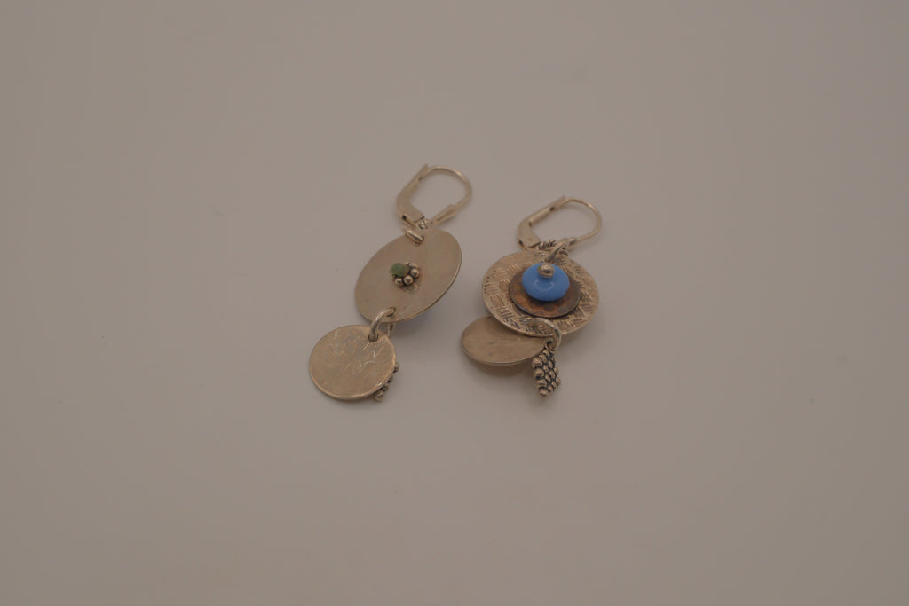 Sterling silver boho dangle earrings