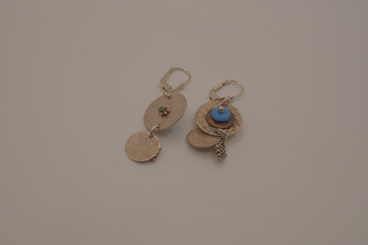 Sterling silver boho dangle earrings