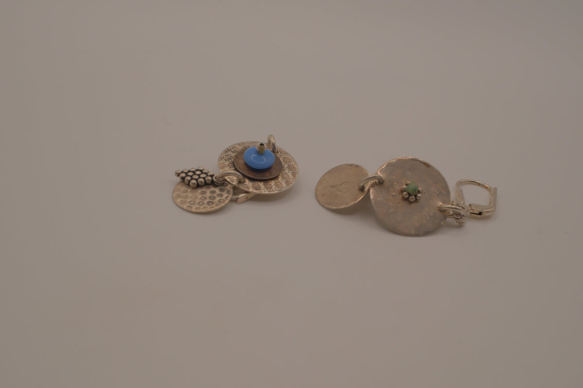 Sterling silver boho dangle earrings
