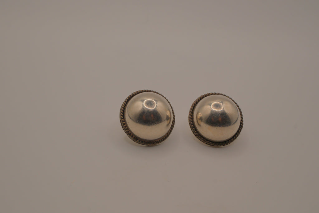 Vintage Sterling silver dome earrings