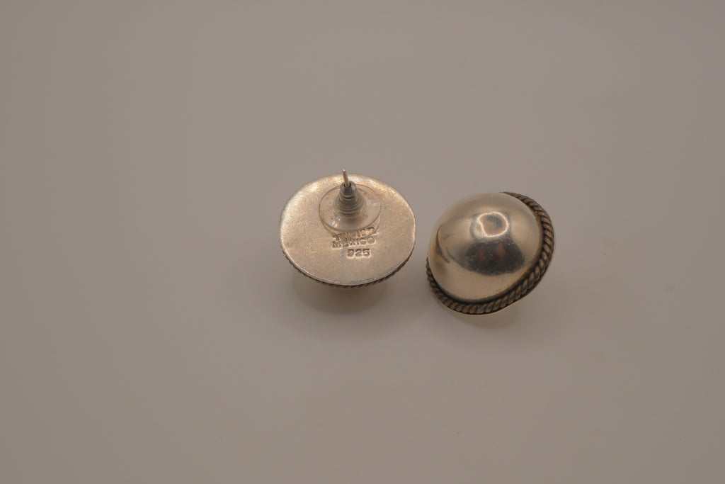 Vintage Sterling silver dome earrings