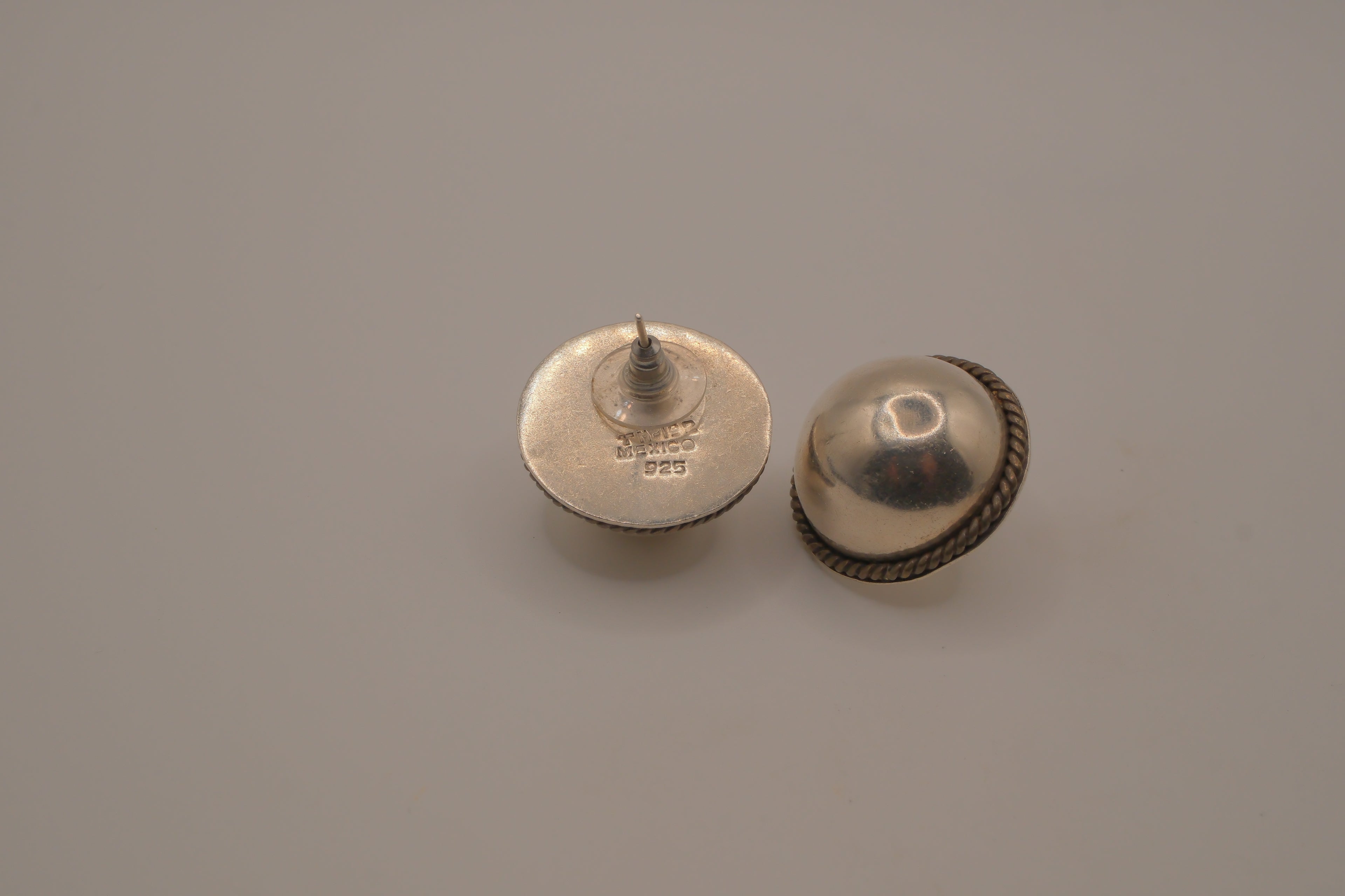 Vintage Sterling silver dome earrings