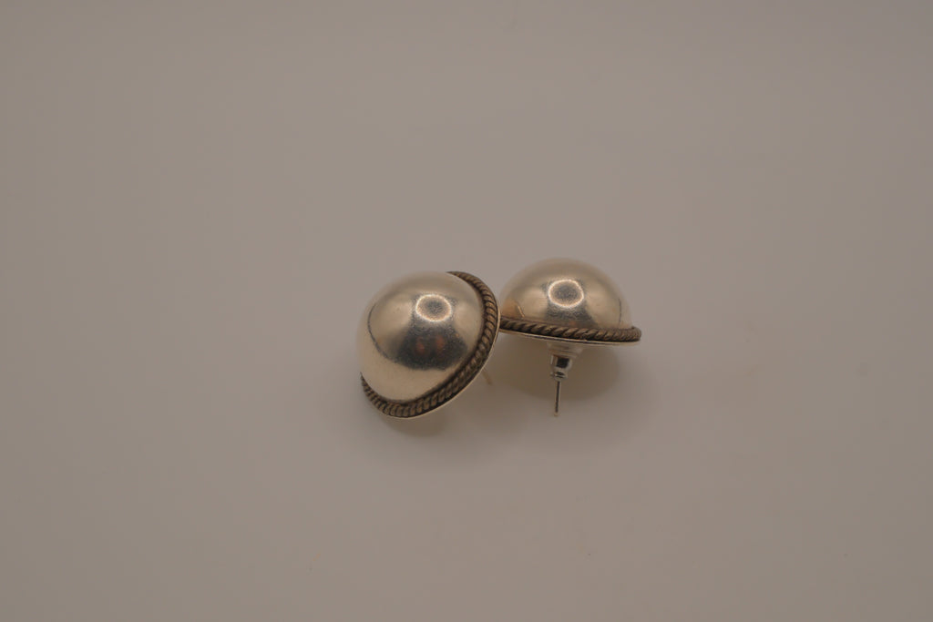 Vintage Sterling silver dome earrings