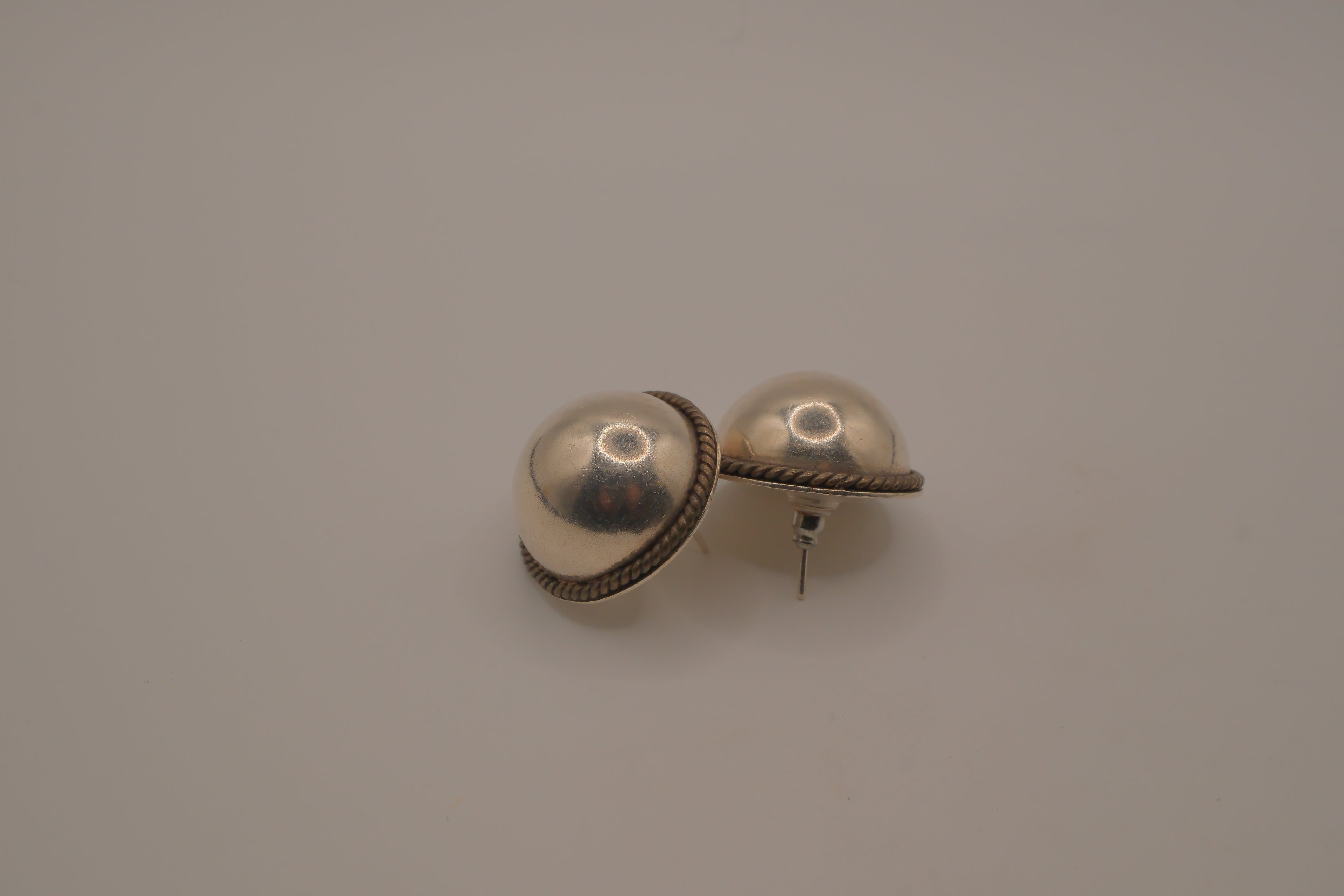 Vintage Sterling silver dome earrings
