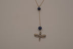 Alex and Ani Blue sodalite dragonfly pendant necklace