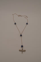 Alex and Ani Blue sodalite dragonfly pendant necklace