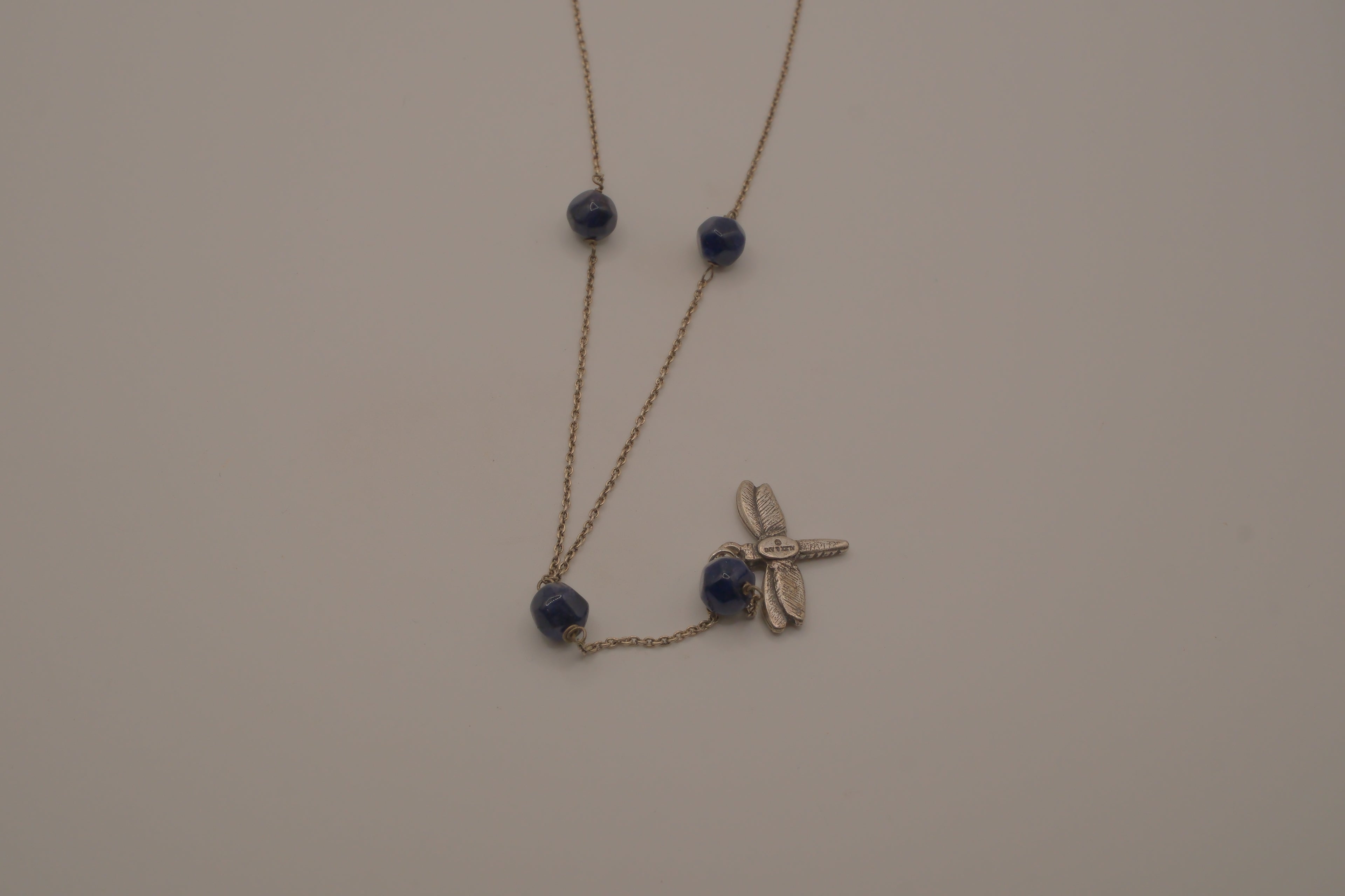 Alex and Ani Blue sodalite dragonfly pendant necklace