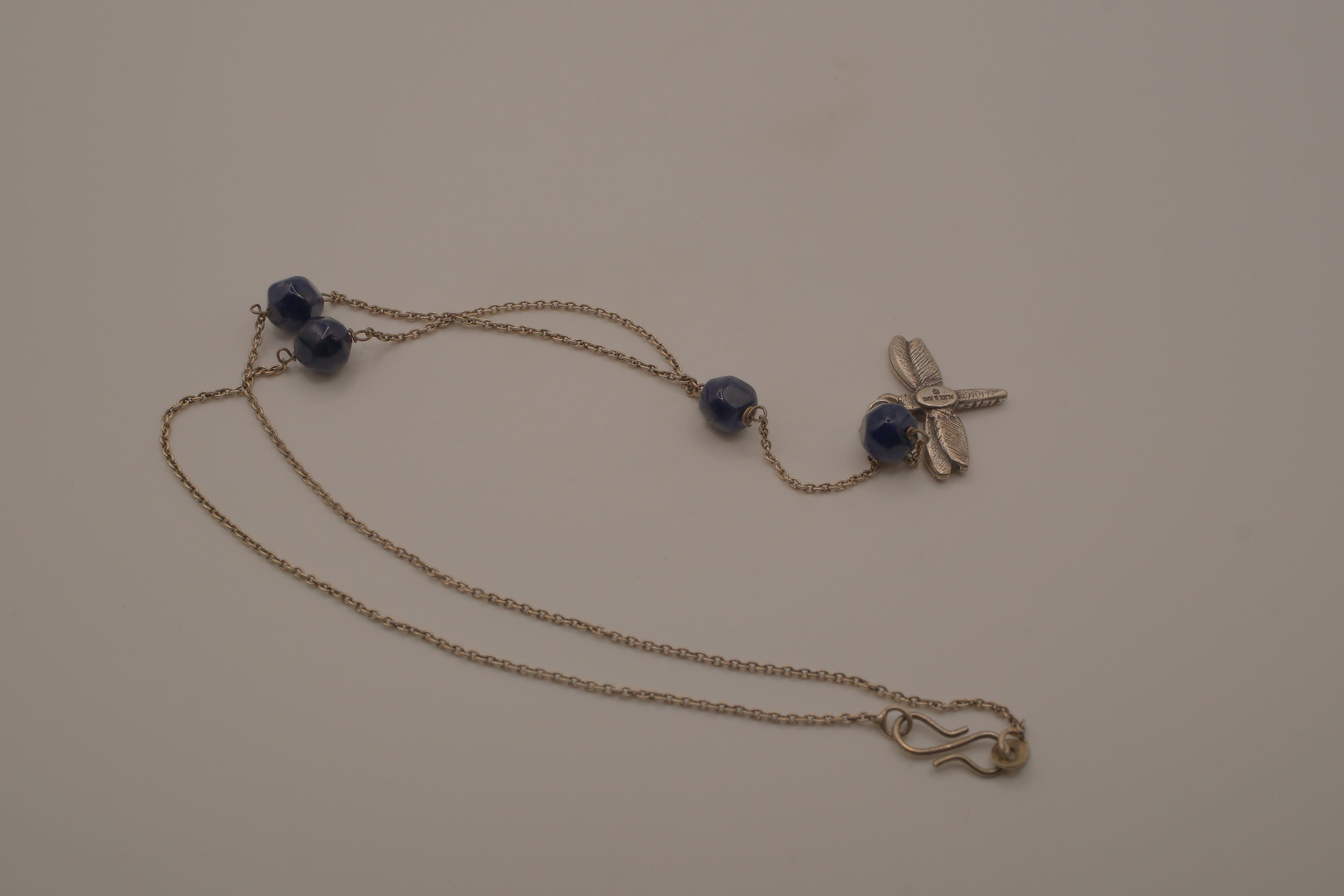 Alex and Ani Blue sodalite dragonfly pendant necklace
