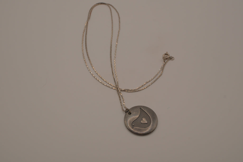 Vintage Sterling silver Hallmark dove pendant necklace