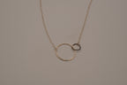 Sterling silverv minimalist interlocking double circle necklace