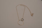 Sterling silverv minimalist interlocking double circle necklace
