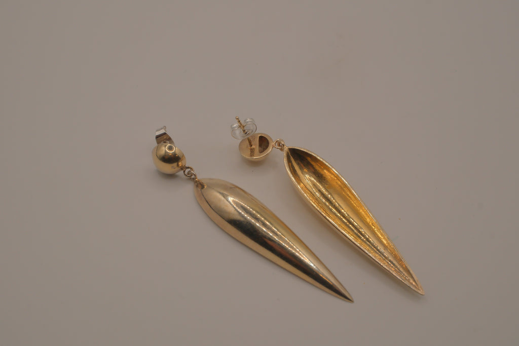 Sterling silver marquise teardrop earrings