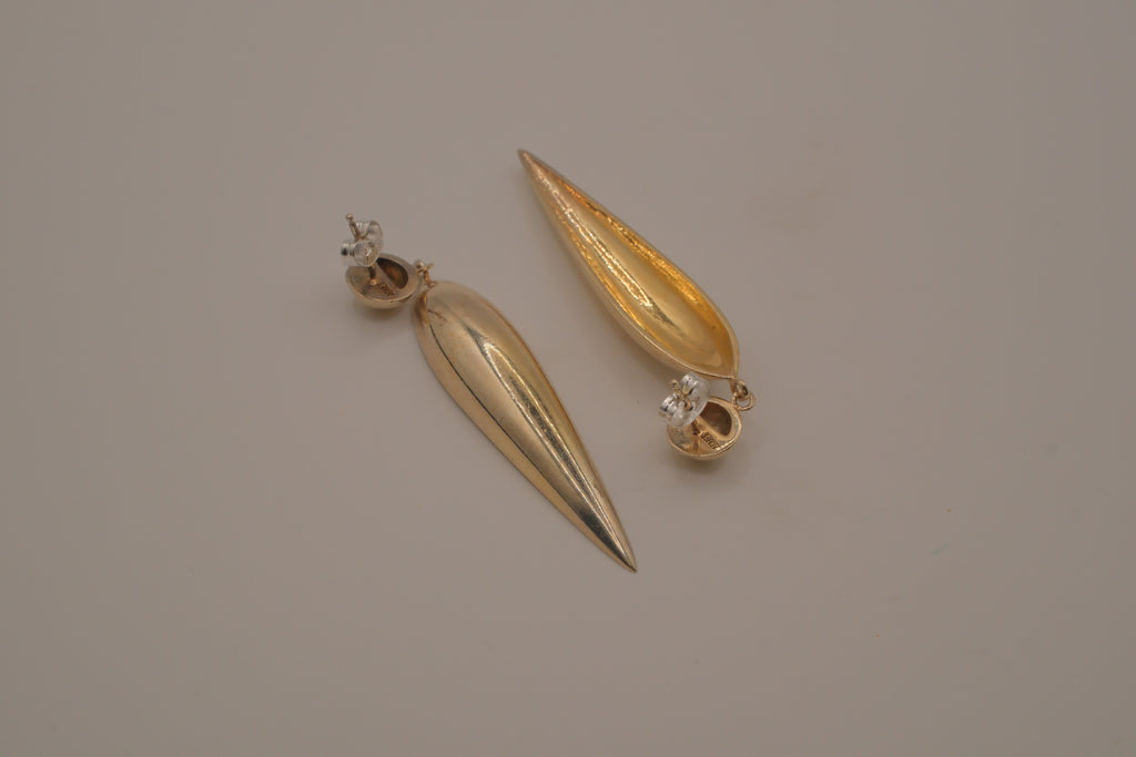 Sterling silver marquise teardrop earrings