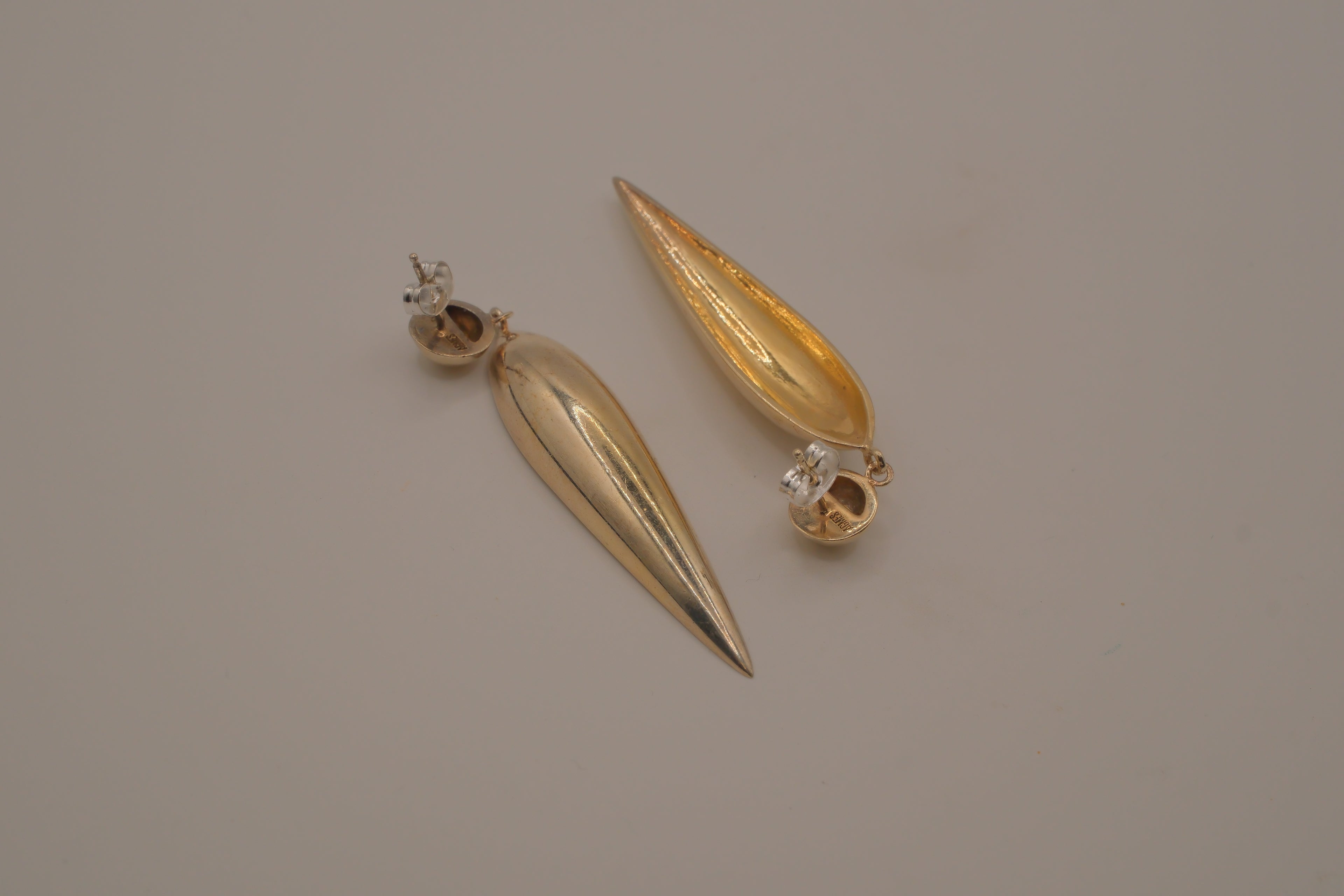 Sterling silver marquise teardrop earrings