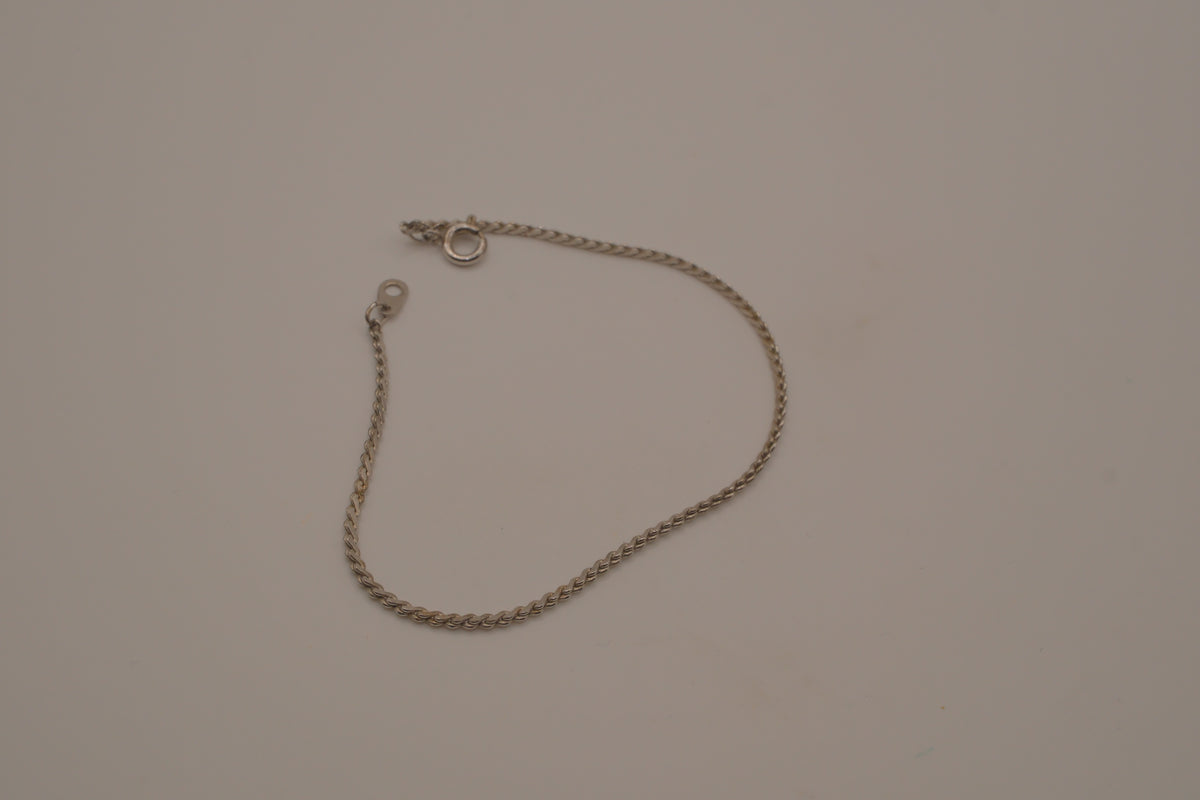 Sterling silver delicate rope chain bracelet